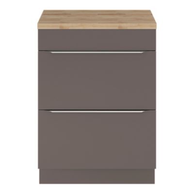 Plan de toilette GoodHome Hartland L. 60 cm chêne massif