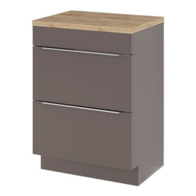 Plan de toilette GoodHome Hartland L. 60 cm chêne massif