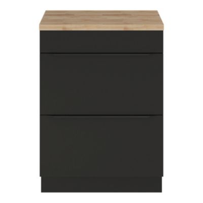 Plan de toilette GoodHome Hartland L. 60 cm chêne massif
