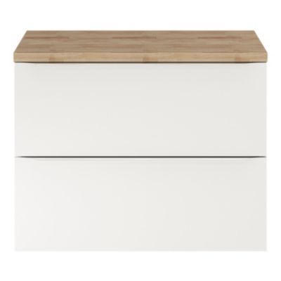 Plan de toilette GoodHome Hartland L. 80 cm chêne massif