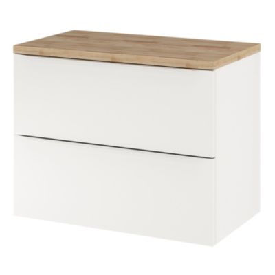 Plan de toilette GoodHome Hartland L. 80 cm chêne massif
