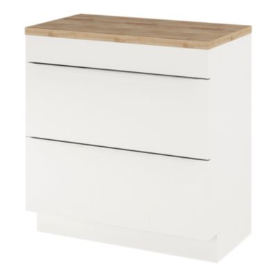 Plan de toilette GoodHome Hartland L. 80 cm chêne massif