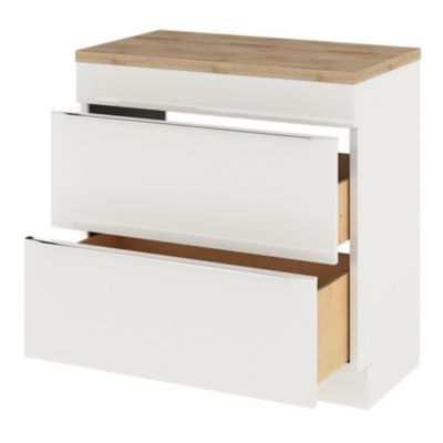 Plan de toilette GoodHome Hartland L. 80 cm chêne massif