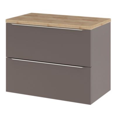 Plan de toilette GoodHome Hartland L. 80 cm chêne massif