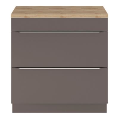 Plan de toilette GoodHome Hartland L. 80 cm chêne massif