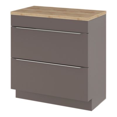 Plan de toilette GoodHome Hartland L. 80 cm chêne massif