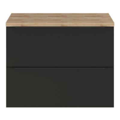 Plan de toilette GoodHome Hartland L. 80 cm chêne massif