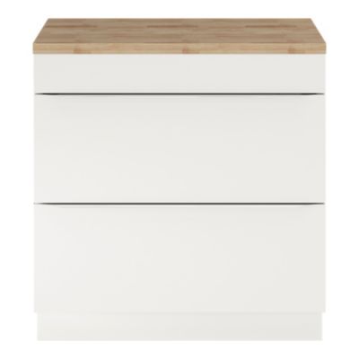 Plan de toilette GoodHome Hartland L. 80 cm chêne massif