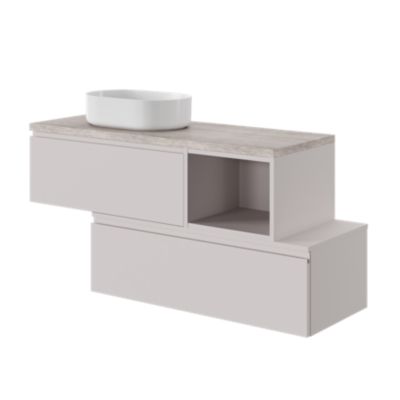 Plan de toilette L.100 x l.45 x ép.1,8 cm, beige cachemire, Kentia
