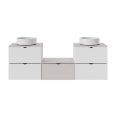 Plan de toilette L.60 x l.45 x ép.1,8 cm, beige cachemire, Kentia