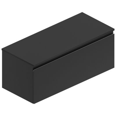 Plan de toilette noir mat L.120 x l.51,5 x ép.2 cm, Pura+
