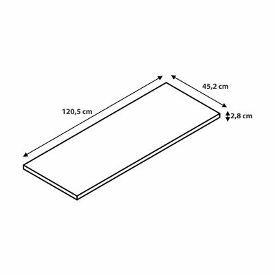 Plan de toilette placage chêne L.120,4 x l.45,2 x ép.2,8 cm, GoodHome Perma