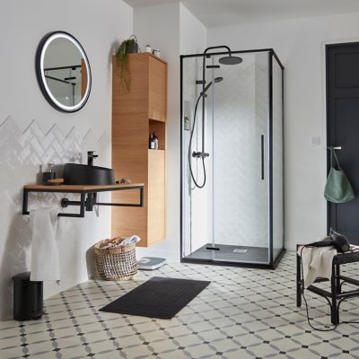 Plan de toilette placage chêne L.80 x l.45 x ép.1,8 cm GoodHome Avela