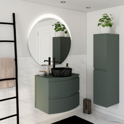 Plan de toilette pour vasque à poser Vague kaki mat 69,4 cm