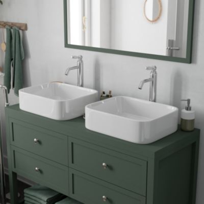 Plan de toilette vert mat L.120,4 x l.45,2 x ép.2,8 cm, GoodHome Perma