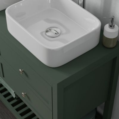 Plan de toilette vert mat L.120,4 x l.45,2 x ép.2,8 cm, GoodHome Perma