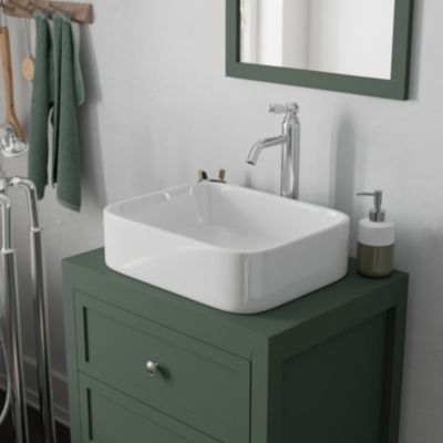 Plan de toilette vert mat L.60,4 x l.45,2 x ép.2,8 cm, GoodHome Perma