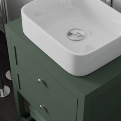 Plan de toilette vert mat L.60,4 x l.45,2 x ép.2,8 cm, GoodHome Perma