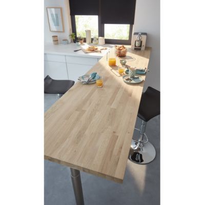 Plan de travail bois chêne massif 250 x 65 ép.38 mm