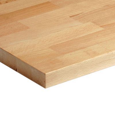 Plan de travail bois hêtre massif 200 x 65 cm ép.26 mm (vendu à la pièce)