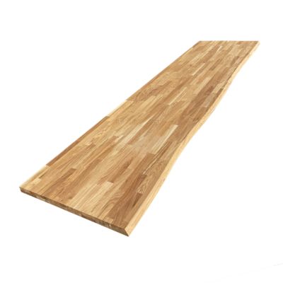 Plan de travail Chêne massif bord naturel huilé L.250 x l.65 cm, Ep.36 mm