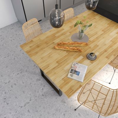 Plan de travail chêne massif L.300 x l.62 x ép.2,6 cm GoodHome Kava