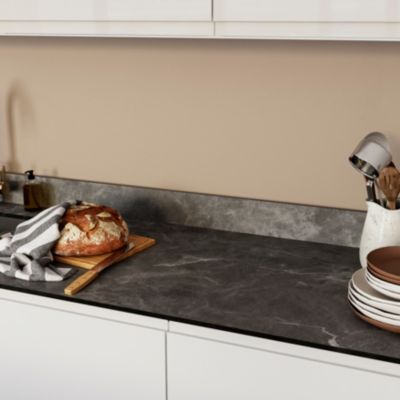 Plan de travail compact aspect marbre gris GoodHome Nepeta L.300 x l.62 x Ép.1,2 cm