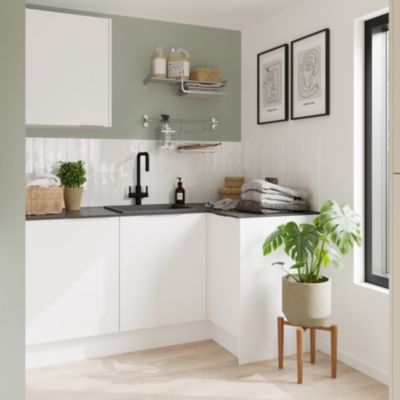 Plan de travail compact effet marbre gris L.300 x l.62 x ép.1,2 cm GoodHome Nepeta