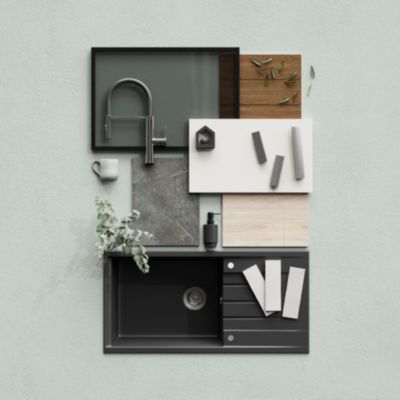 Plan de travail compact effet marbre gris L.300 x l.62 x ép.1,2 cm GoodHome Nepeta