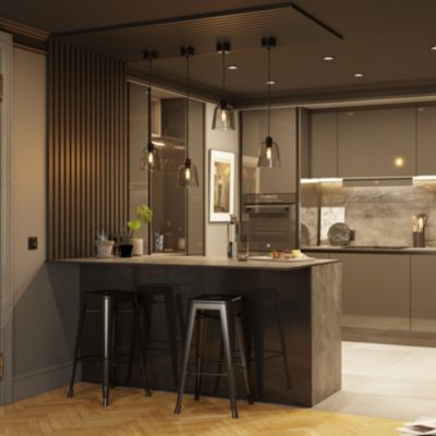 Plan de travail compact effet marbre gris L.300 x l.62 x ép.1,2 cm GoodHome Nepeta