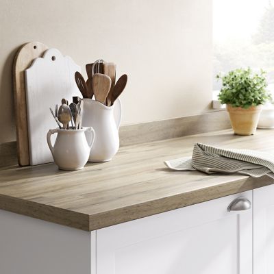 Plan de travail en stratifié aspect bois GoodHome Kabsa 300 cm x 62 cm x ép. 3.8 cm