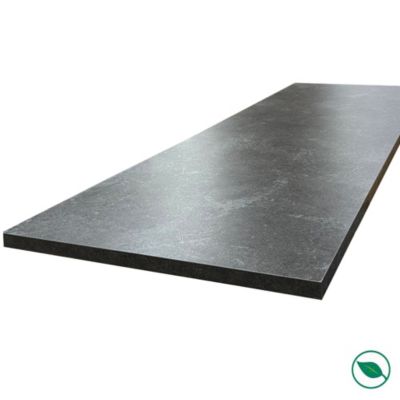 Plan de travail ilot central stratifié HPL ardoise 1600 x 900 x 38 mm