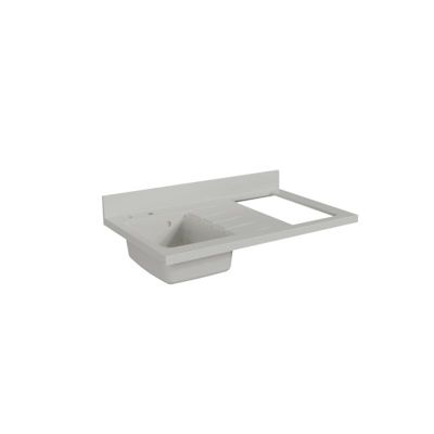 Plan de travail monobloc PlaniQuartz avec évier - 100 cm - Snova - évier à gauche - Plaque de cuisson Non inclus