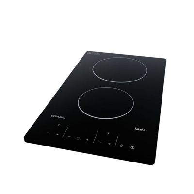 Plan de travail monobloc PlaniQuartz avec évier - 120 cm - Nero - évier à droite - Plaque de cuisson Vitrocéramique