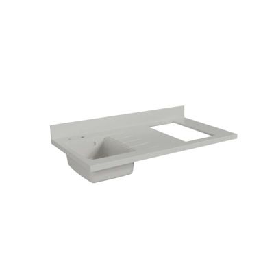 Plan de travail monobloc PlaniQuartz avec évier - 120 cm - Snova - évier à gauche - Plaque de cuisson Non inclus