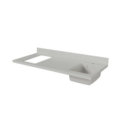 Plan de travail monobloc PlaniQuartz avec évier - 140 cm - Snova - évier à droite - Plaque de cuisson Non inclus