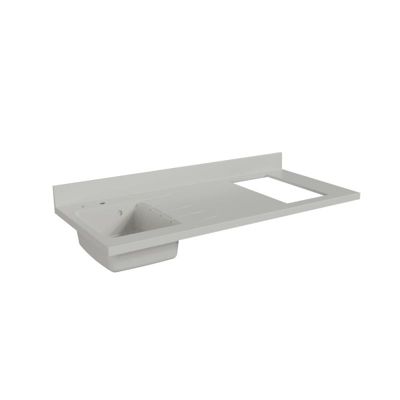 Plan de travail monobloc PlaniQuartz avec évier - 140 cm - Snova - évier à gauche - Plaque de cuisson Non inclus