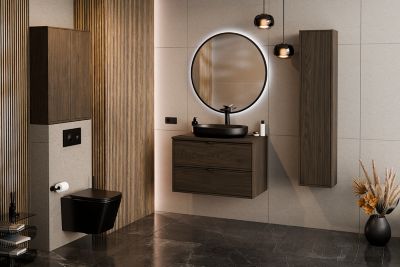 Plan de travail pour meuble de salle de bain TERRA VILLA coloris noyer foncé 60 cm