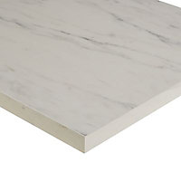 Plan de travail stratifié aspect pierre décor marbre blanc 208 x 65 cm ép.38 mm (vendu à la pièce)