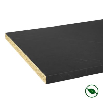 Plan de travail stratifié CPL Marbre noir 3040 x 640 x 38 mm