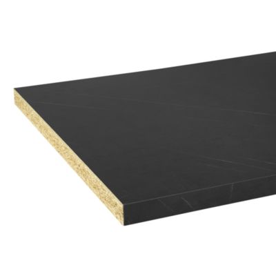 Plan de travail stratifié CPL Marbre noir 3040 x 640 x 38 mm