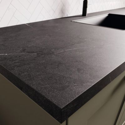 Plan de travail stratifié CPL Marbre noir 3040 x 640 x 38 mm
