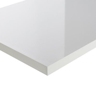 Plan De Travail Stratifie Decor Blanc Brillant 304 X 64 Cm Castorama