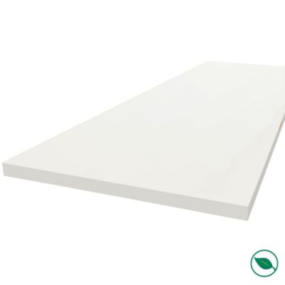Plan de travail stratifié HPL blanc 2000 x 650 x 38 mm