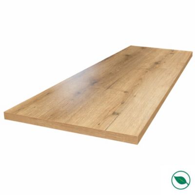 Plan de travail stratifié HPL chêne 3000 x 650 x 38 mm