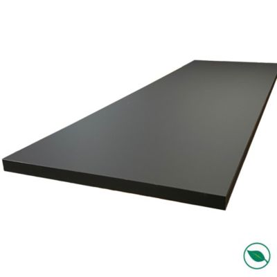 Plan de travail stratifié HPL noir mat 2000 x 650 x 38 mm