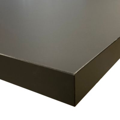 Plan de travail stratifié HPL noir mat 3000 x 650 x 38 mm