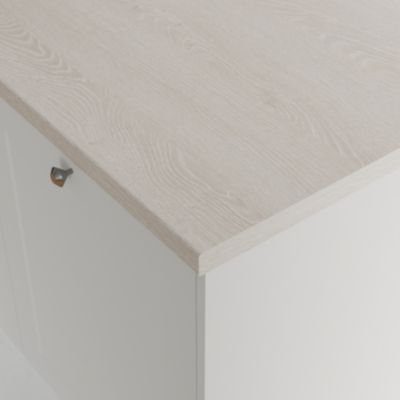 Plan de travail stratifié aspect bois blanc GoodHome Kabsa L.300 x l.62 x Ép.3,8 cm