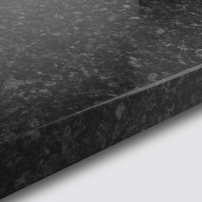 Plan de travail stratifié aspect granit noir GoodHome Kabsa L.300 x l.62 x Ép.3,8 cm