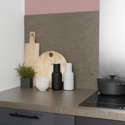 Plan de travail stratifié aspect oxydé GoodHome Kabsa L.300 x l.62 x Ép.3,8 cm